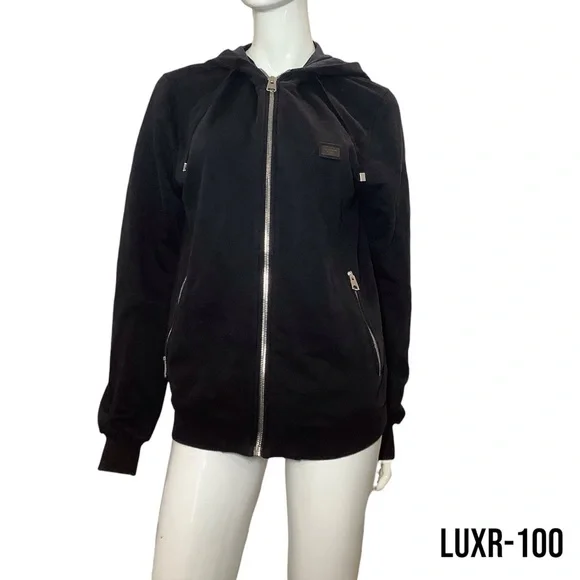 Dolce & Gabbana Black Zip Up Sweatshirt in Cotton Jersey